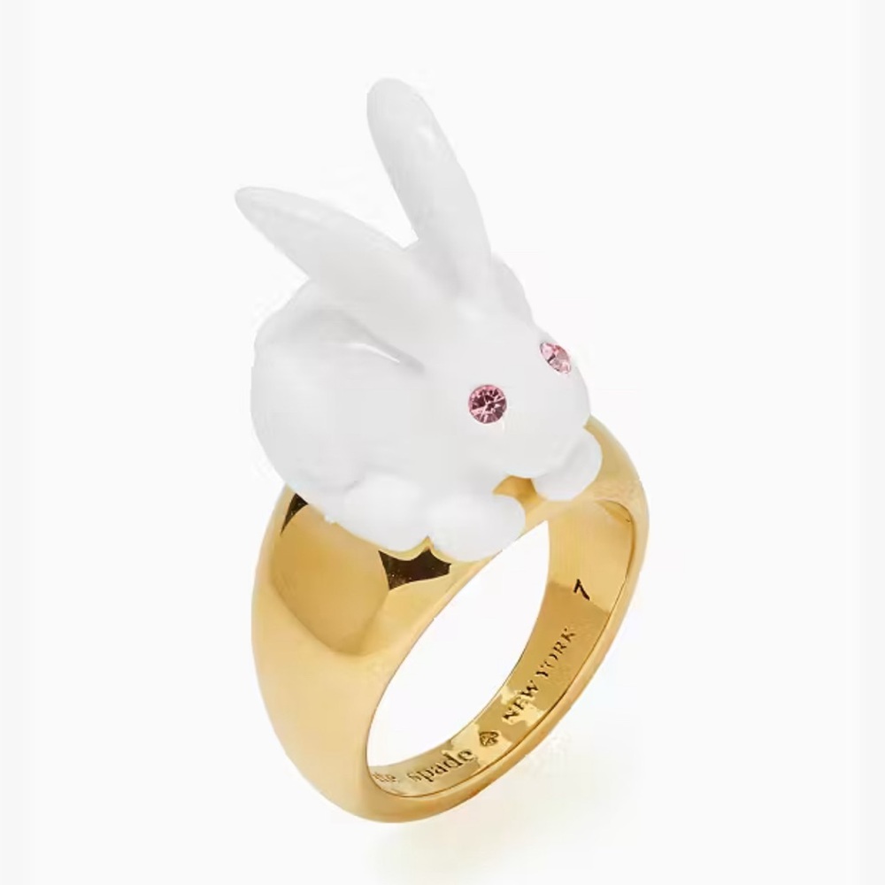 Kate Spade Forest Party Bunny Ring, Size 7